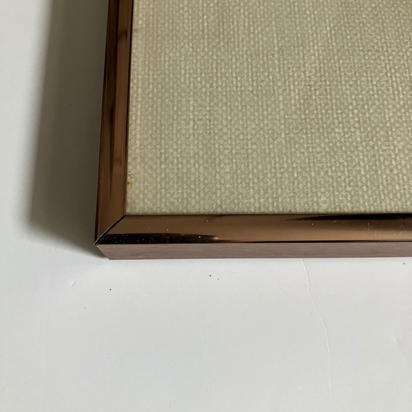 Vintage copper rectangular picture frame oatmeal canvas matting - Picture 5 of 13